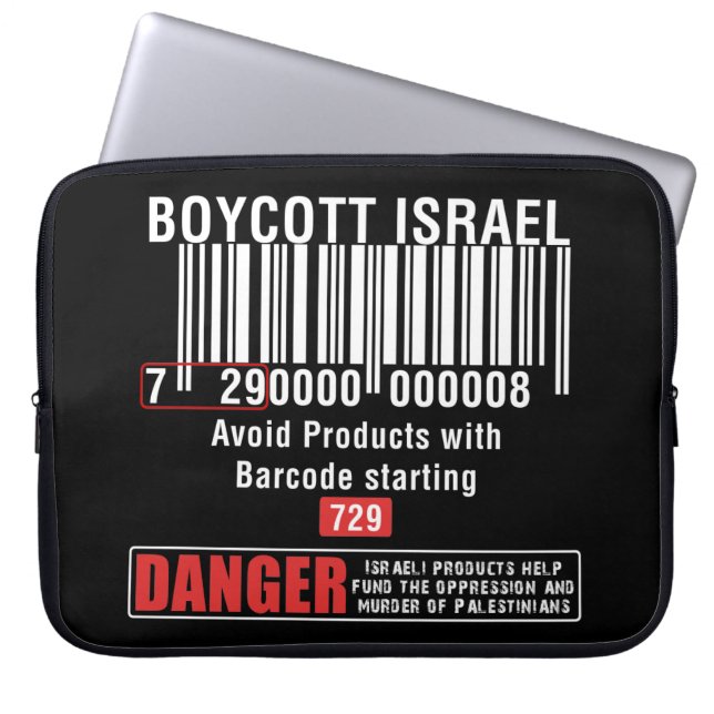 Boycott Israel Goods Avac Barcode 729 Laptop Sleeve (Voorkant)