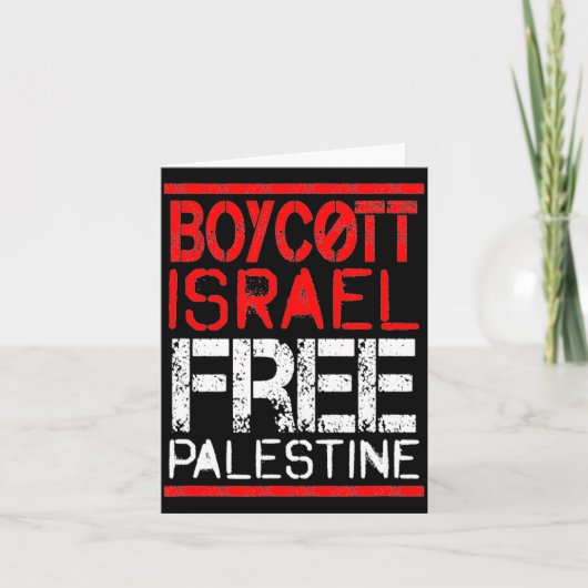 Boycott Israel Palestine Gaza War Awareness  Kaart (Voorkant)