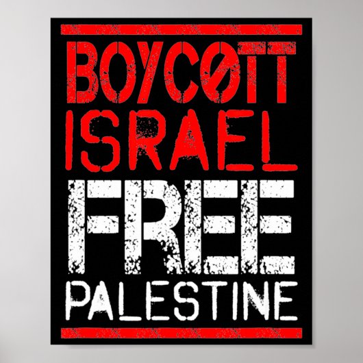 Boycott Israel Palestine Gaza War Awareness Poster (Voorkant)