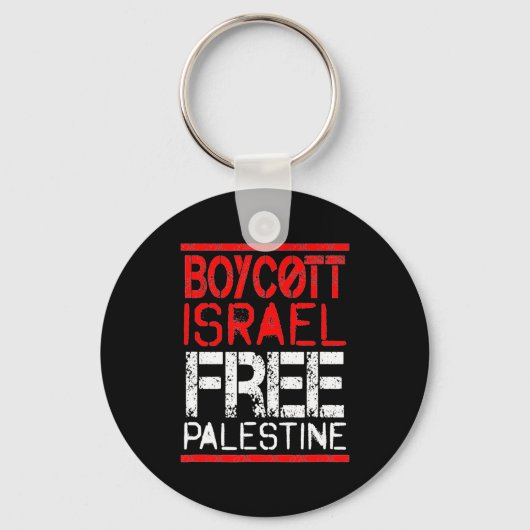 Boycott Israel Palestine Gaza War Awareness  Sleutelhanger (Voorkant)