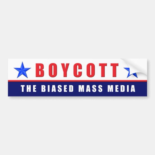 Boycott Media Bumpersticker (Voorkant)
