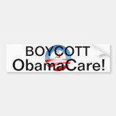 Boycott Obamacare! Bumpersticker (Voorkant)