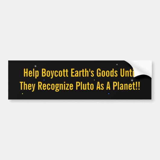 Boycott Pluto Bumpersticker (Voorkant)