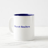 Boycott Realtors Mok (Voorkant links)