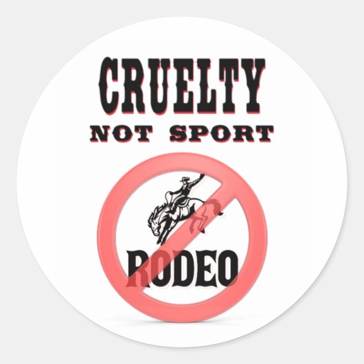 Boycott Rodeo Ronde Sticker (Voorkant)