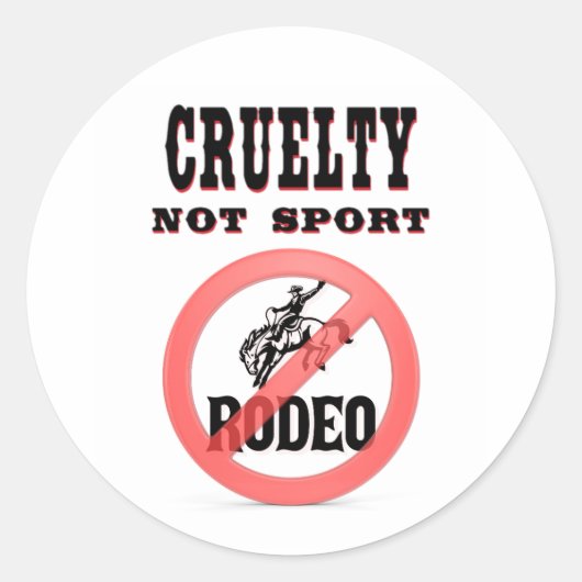 Boycott Rodeo Ronde Sticker (Voorkant)