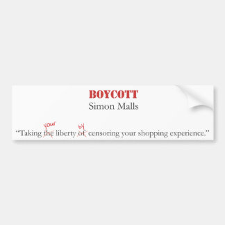 Boycott Simon Malls Bumpersticker