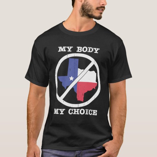Boycott Texas Anti Texas My Body My Choice Her Bod T-shirt (Voorkant)
