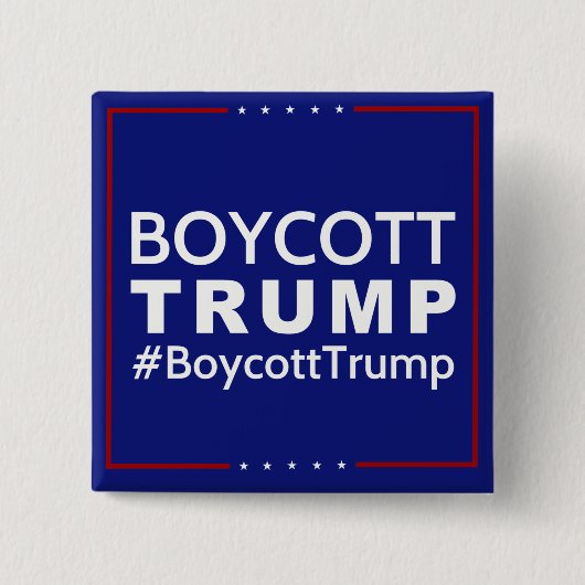 Boycott Trump 2 Inch Square Button (Voorkant)