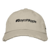 #BoycottApple geborduurd Pet (Voorkant)