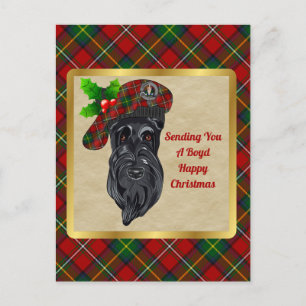 Boyd Clan Badge & Tartan Kerstmis Briefkaart