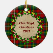 Boyd Clan Badge & Tartan Persoonlijke mas Keramisch Ornament (Achterkant)