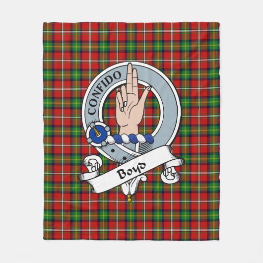 Boyd Clan Badge Tartan Pset Fleece Deken (Voorkant)