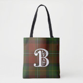 Boyd Clan Tartan Monogram Tote Bag (Voorkant)
