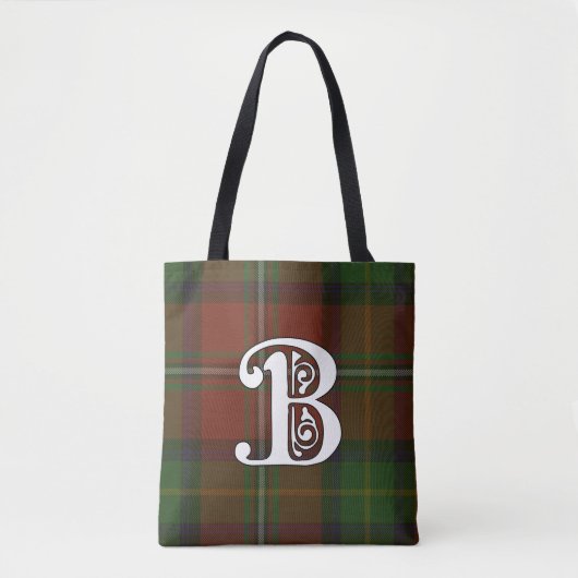 Boyd Clan Tartan Monogram Tote Bag (Voorkant)