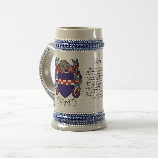 Boyd familie Crest Stein Bierpul (Voorkant links)
