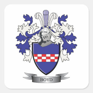 Boyd Family Crest Coat of arms Vierkante Sticker