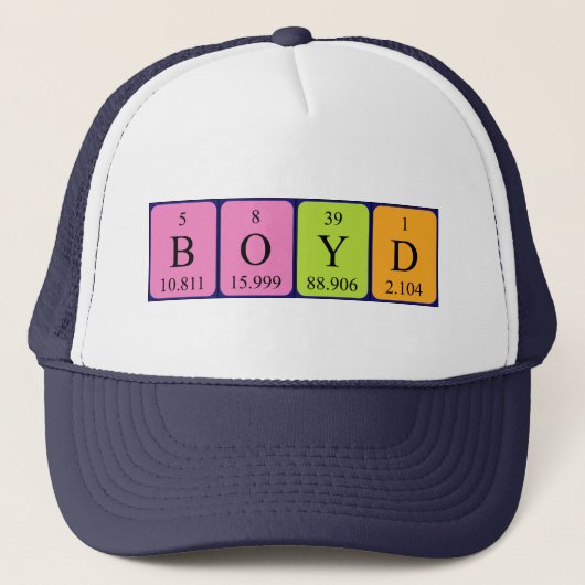 Boyd periodiek lijstnaam pet (Voorkant)