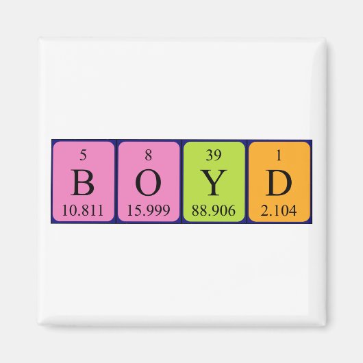 Boyd periodiek table name magnet (Voorkant)
