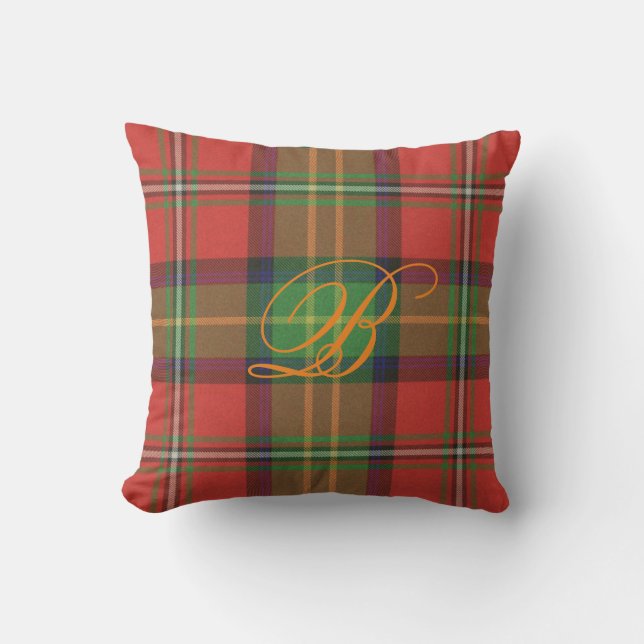 Boyd Tartan Monogram Kussen (Voorkant)