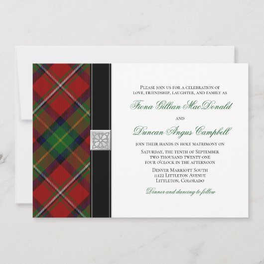 Boyd Tartan Scottish Celtic Wedding Invitation Kaart (Voorkant)