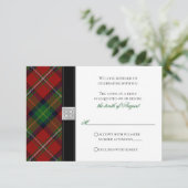 Boyd Tartan Scottish Celtic Wedding RSVP Antwoord Kaart (Staand voorkant)
