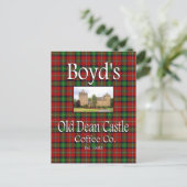 Boyd's Old Dean Castle Coffee Co. Briefkaart (Staand voorkant)