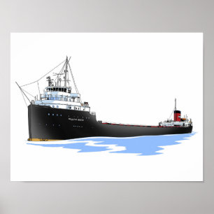 Boyer Republic Steel Lake freighter Willis B. Poster