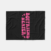 Boyfriend Beater Funny Girlfriend Humor Retro Groo Fleece Deken (Voorkant (Horizontaal))