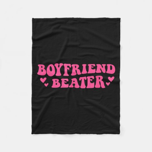 Boyfriend Beater Funny Girlfriend Humor Retro Groo Fleece Deken (Voorkant)