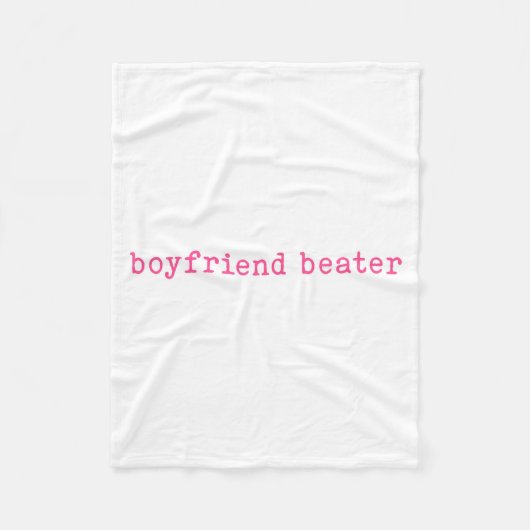 Boyfriend Beater Funny Girlfriend Humor Retro Groo Fleece Deken (Voorkant)