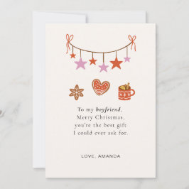 Boyfriend Christmas Card Cute Personalized Feestdagenkaart