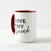 Boyfriend Coffee Mok - I Love My Vriendin Slogan (Voorkant links)