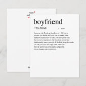Boyfriend Definition Valentijnsdag Kaart (Voorkant / Achterkant)