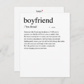 Boyfriend Definition Valentijnsdag Kaart (Voorkant / Achterkant)
