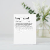 Boyfriend Definition Valentijnsdag Kaart (Staand voorkant)