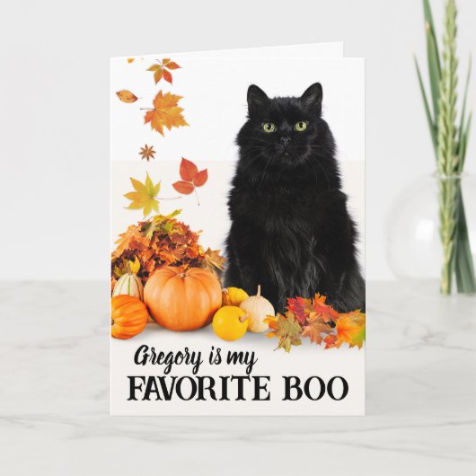 Boyfriend Favoriet Boo Halloween Zwart Kat Kaart (Voorkant)