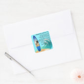 Boyfriend Gedicht - Surfen Design Vierkante Sticker (Envelop)