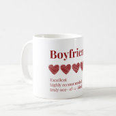 Boyfriend Uitstekend zeer aan te bevelen Koffiemok (Voorkant links)