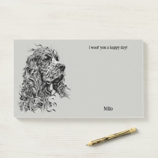 Boykin Spaniel Abstract Art Dog Naam Post-it® Notes (Op bureau)