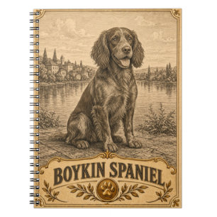 Boykin Spaniel, antieke hondenfoto Notitieboek