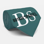 Boykin Spaniel Breed Monogram Stropdas (Opgerold)