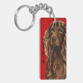 Boykin Spaniel Color Block Sleutelhanger (Voorkant Links)