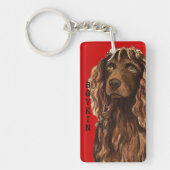 Boykin Spaniel Color Block Sleutelhanger (Voorkant)