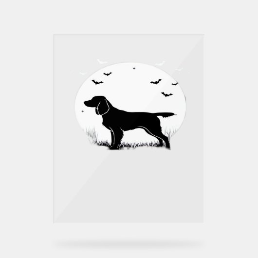 Boykin Spaniel Dog - Halloween Moon Silhouette Cla Acryl Bord (Voorkant)