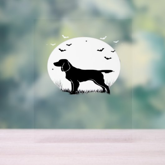 Boykin Spaniel Dog - Halloween Moon Silhouette Cla Acryl Bord (Neutraal)