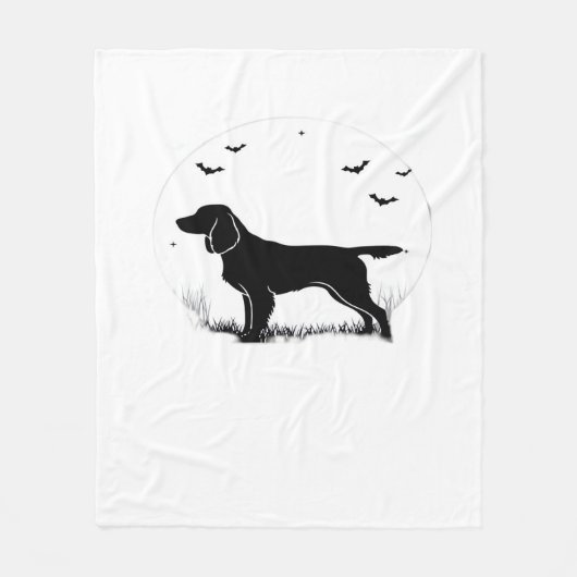 Boykin Spaniel Dog - Halloween Moon Silhouette Cla Fleece Deken (Voorkant)