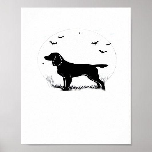 Boykin Spaniel Dog - Halloween Moon Silhouette Cla Poster (Voorkant)