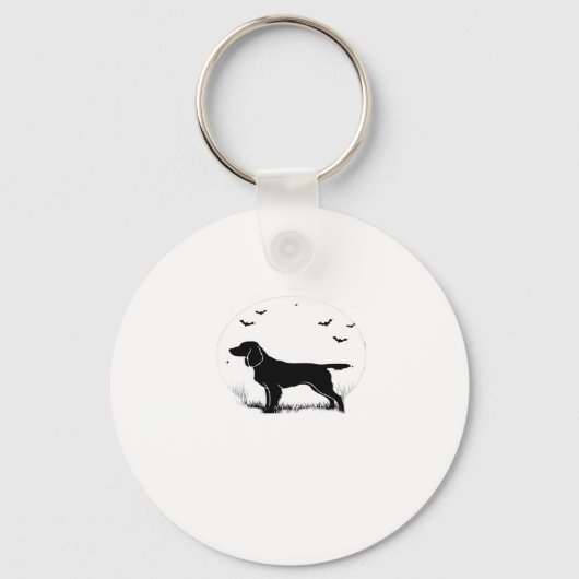 Boykin Spaniel Dog � Halloween Moon Silhouette Cla Sleutelhanger (Voorkant)