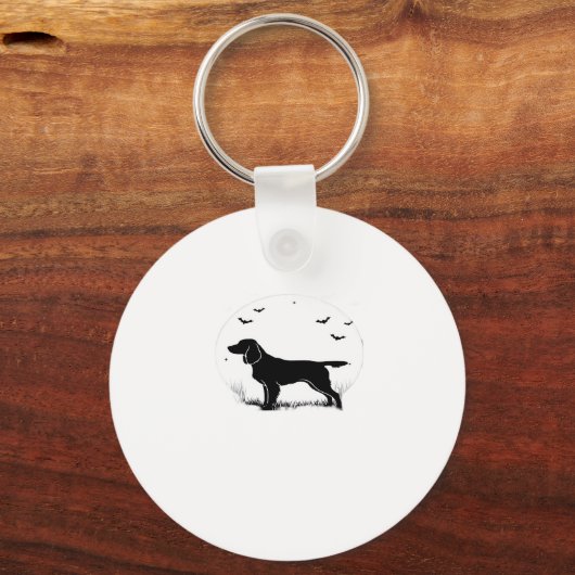 Boykin Spaniel Dog � Halloween Moon Silhouette Cla Sleutelhanger (Voorkant)